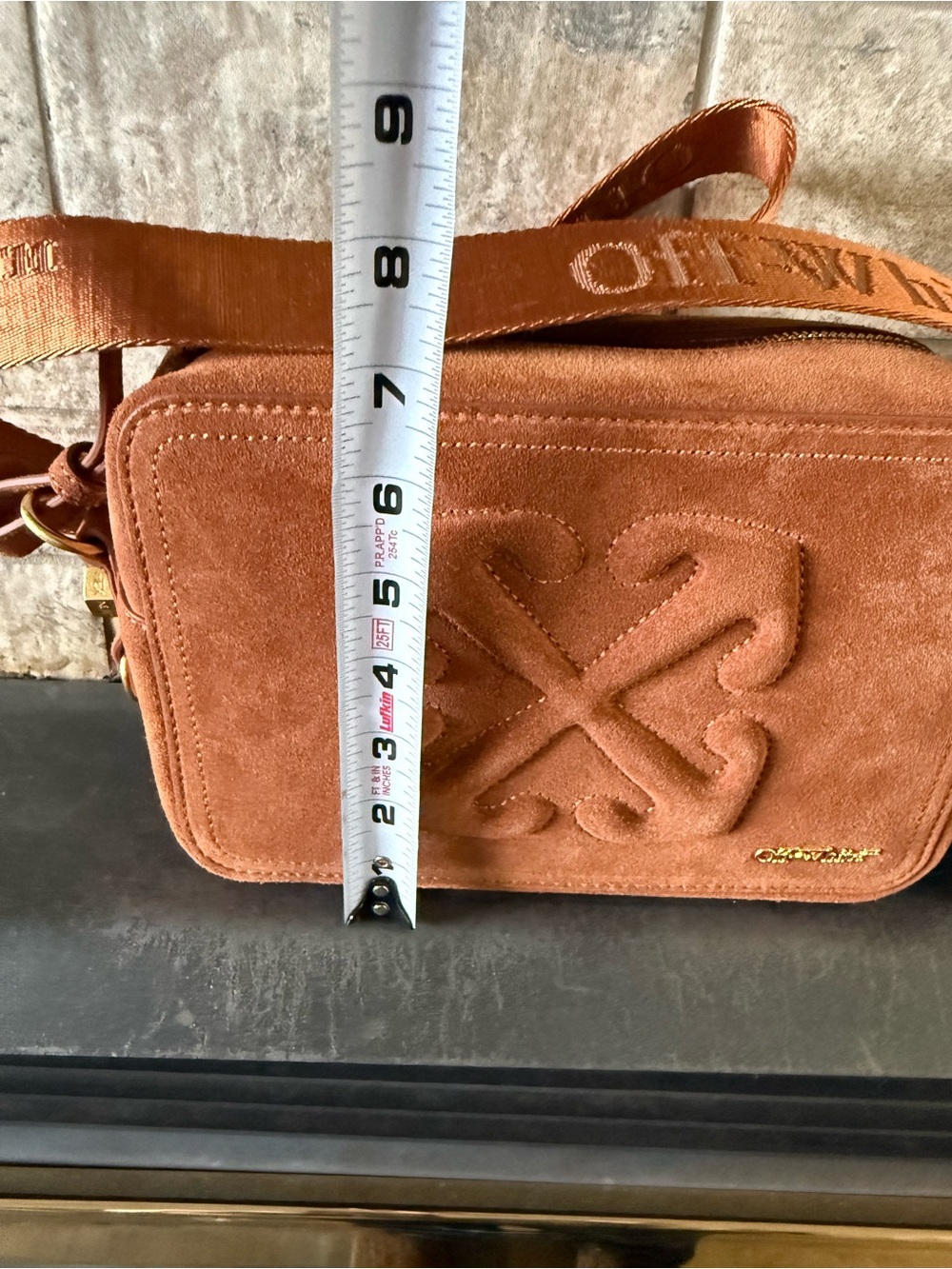 Off-White VIRAL Suede Crossbody Bag in Rust Brown - Picture 4 of 8